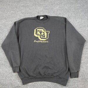 Vintage Colorado Buffaloes Sweatshirt Mens XL Black NCAA Simply For Sports USA
